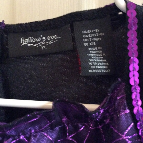 Chasing Fireflies Hallows Eve Spider Witch Purple Black Velvet Halloween Costume - Picture 11 of 16